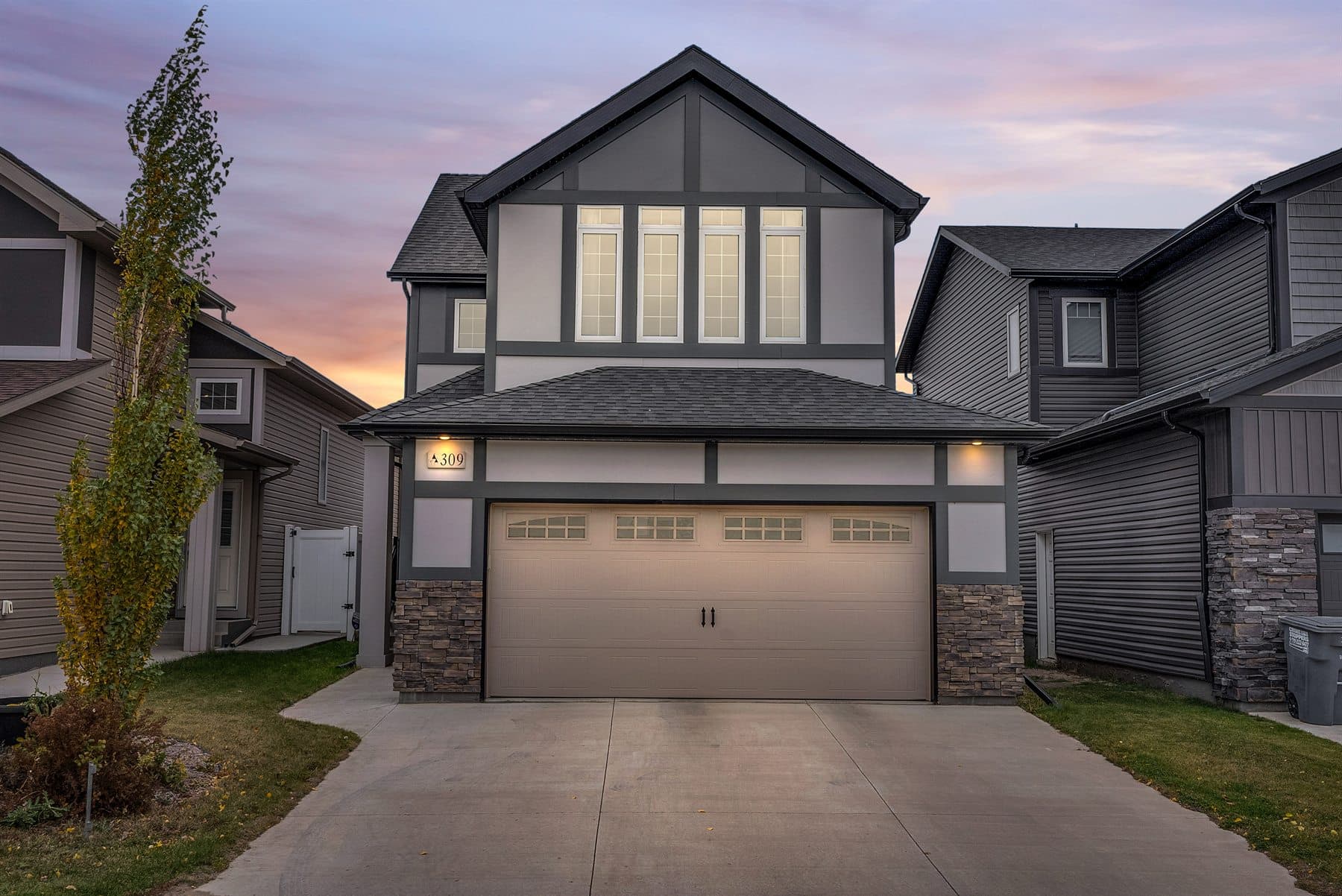 Twilight real estate exterior
